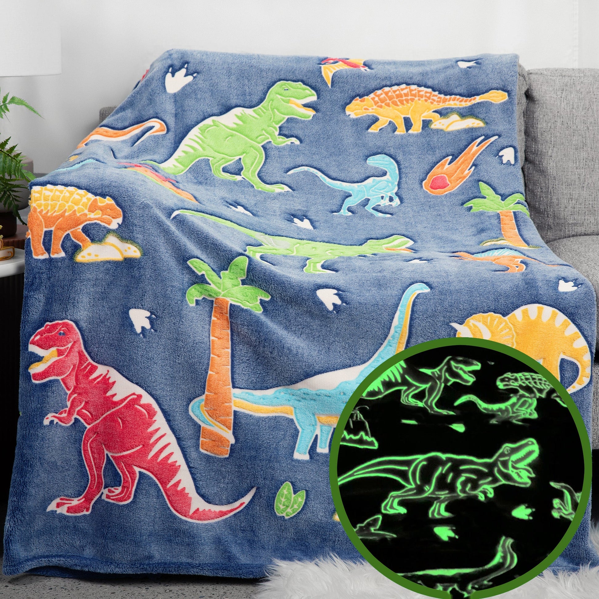 Glow in the Dark Dinosaur Blanket - Imagery Socks