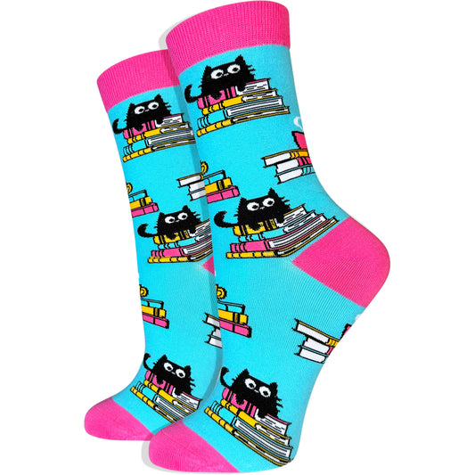 Women's Cat and Book Socks