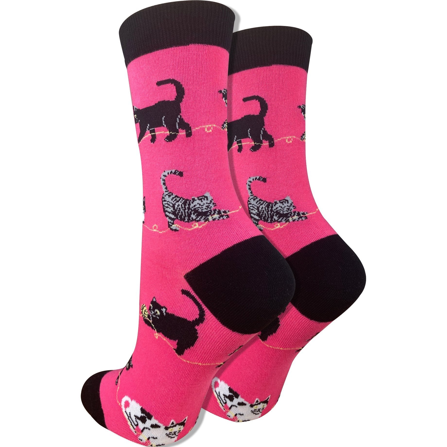 2 Pairs Random Cotton Cartoon Socks Pink Cute Cat Ankle Socks Red